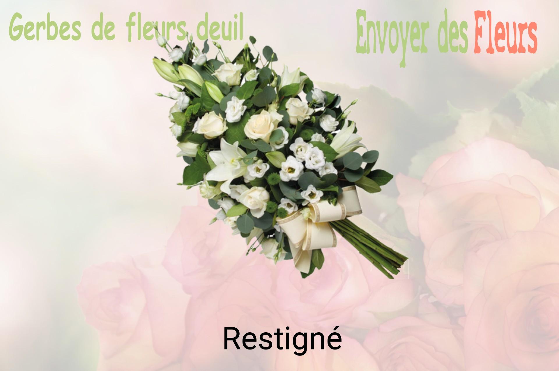 Gerbe de fleurs de deuil livrée à Restigné